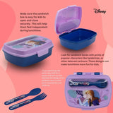 Disney Funny Sandwich Box with Cutlury Frozen Trust The Journey 390 Ml