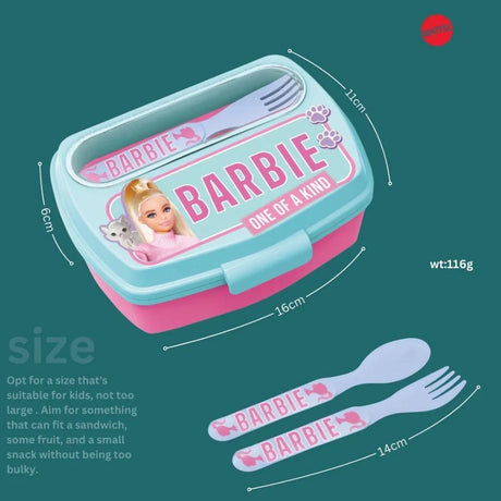 Disney Funny Sandwich Box with Cutlury Barbie BB22 390 Ml