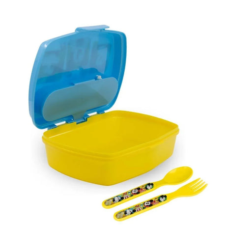 Disney Funny Sandwich Box with Cutlury Mickey Mouse Fun Tastic 390 Ml