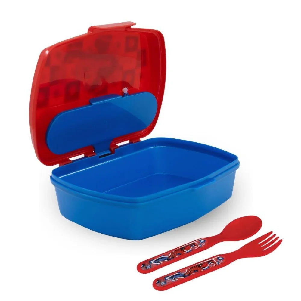 Disney Funny Sandwich Box with Cutlury Spiderman Arachnid Grid 390 Ml