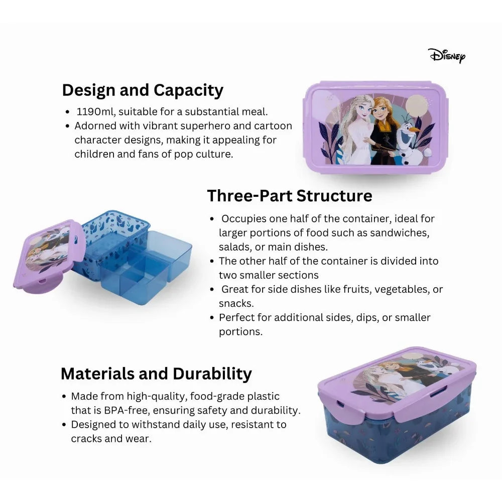 Disney Rectangular Food Container Frozen Trust The Journey 1190 Ml