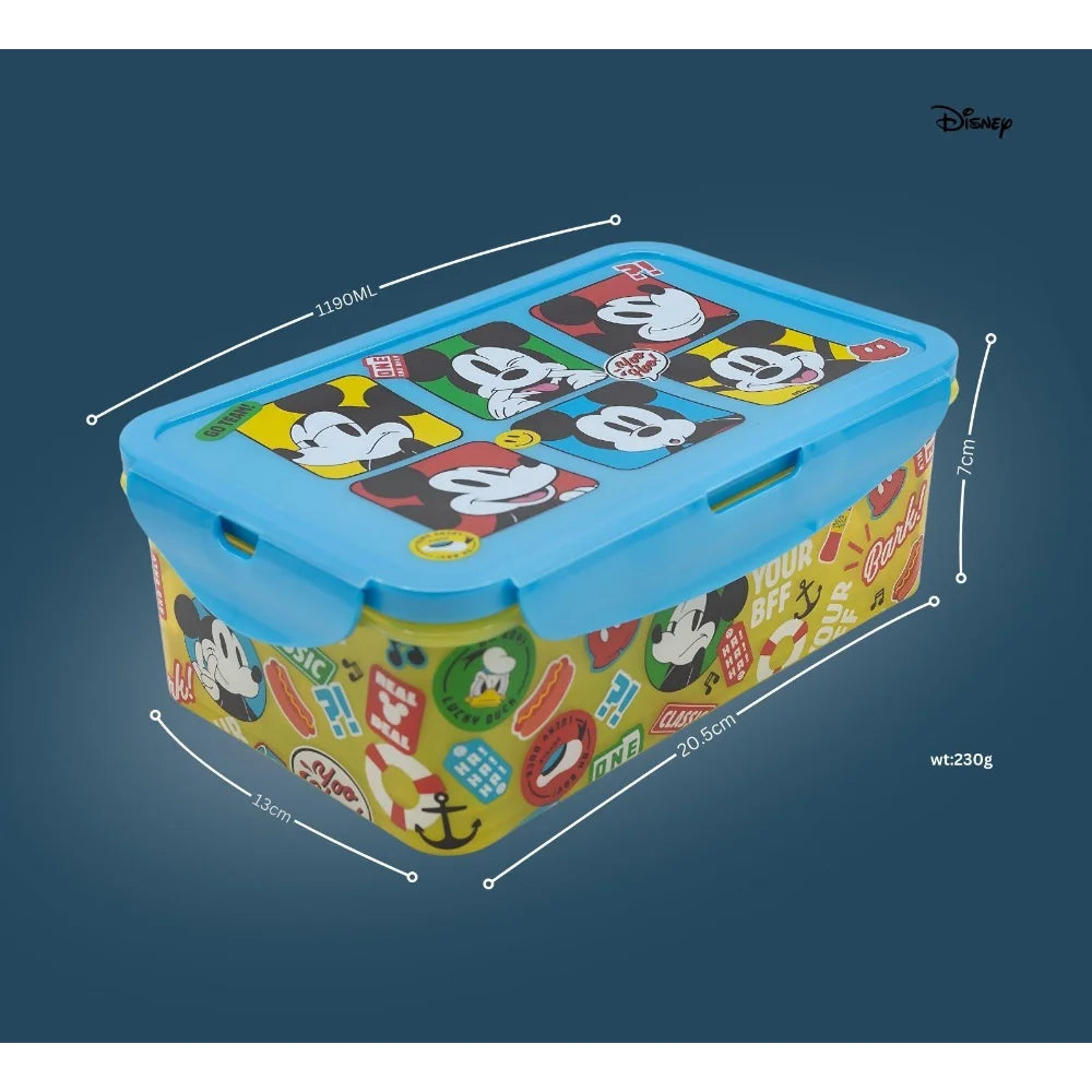 Disney Rectangular Food Container Mickey Mouse Fun Tastic 1190 Ml