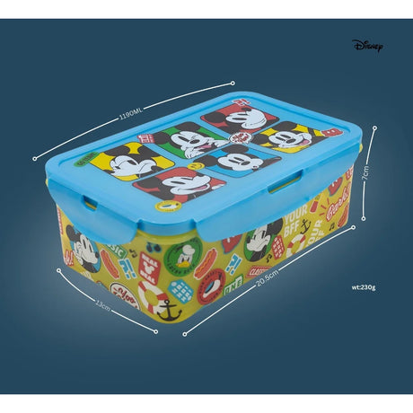 Disney Rectangular Food Container Mickey Mouse Fun Tastic 1190 Ml