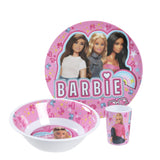 Disney Snack 3 Pcs Melamine Set Barbie