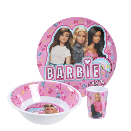 Disney Snack 3 Pcs Melamine Set Barbie