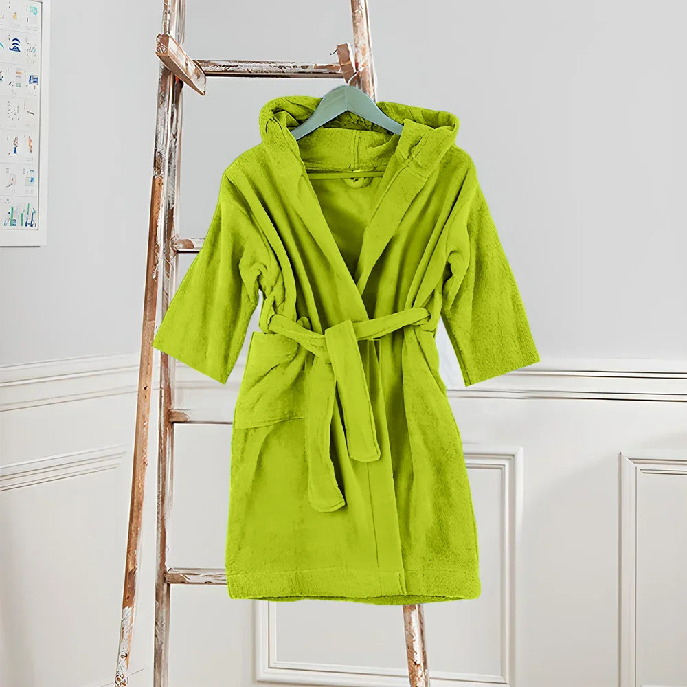 BYFT Daffodil 06 Year Kids Hooded Bathrobe Luxury Cotton Soft, Absorbent, Quick-Dry