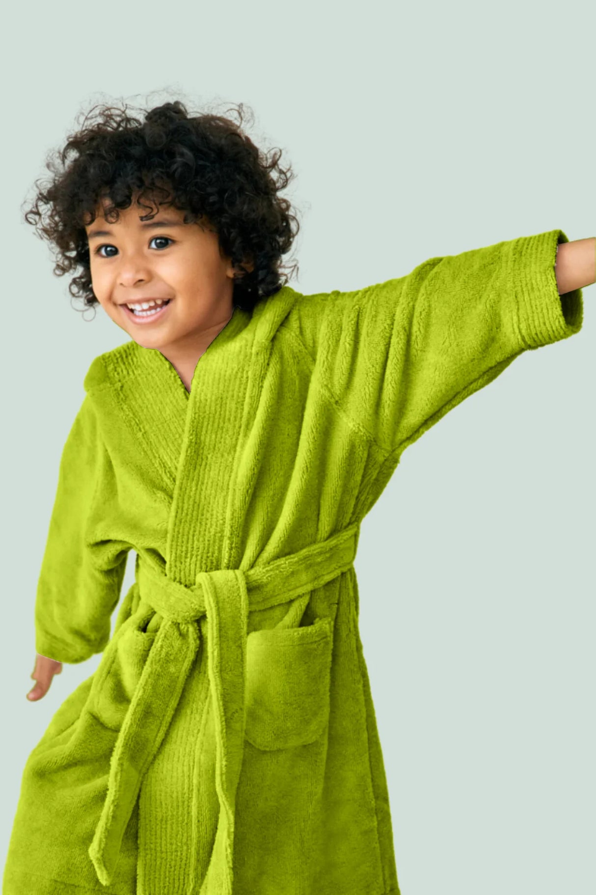BYFT Daffodil 06 Year Kids Hooded Bathrobe Luxury Cotton Soft, Absorbent, Quick-Dry