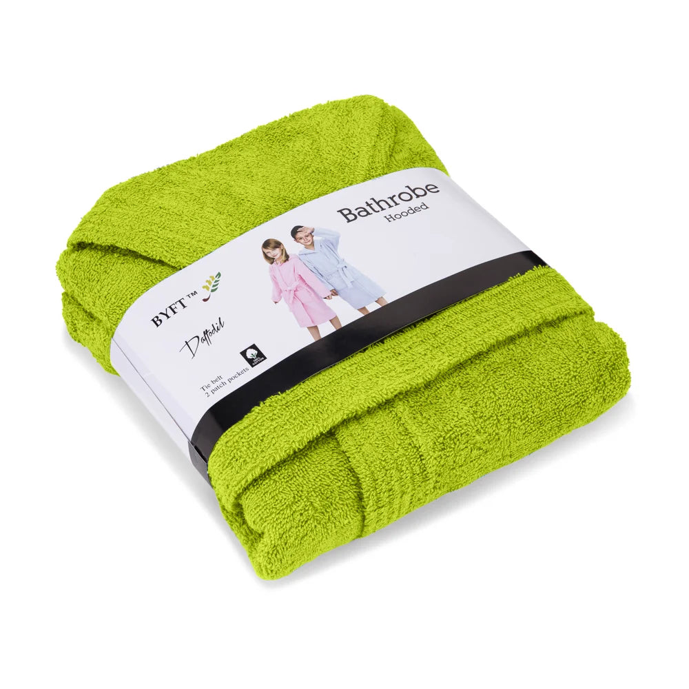 BYFT Daffodil 06 Year Kids Hooded Bathrobe Luxury Cotton Soft, Absorbent, Quick-Dry