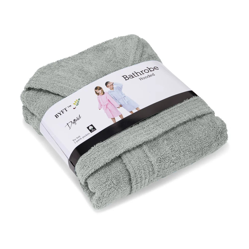 BYFT Daffodil 06 Year Kids Hooded Bathrobe Luxury Cotton Soft, Absorbent, Quick-Dry