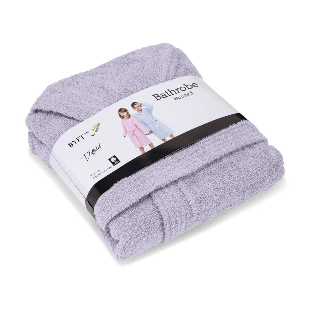 BYFT Daffodil 06 Year Kids Hooded Bathrobe Luxury Cotton Soft, Absorbent, Quick-Dry