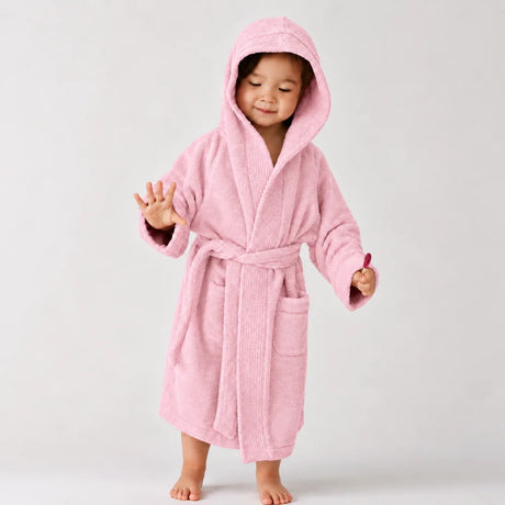 BYFT Daffodil Kids Hooded Bathrobe Luxury Cotton Soft, Absorbent, Quick-Dry