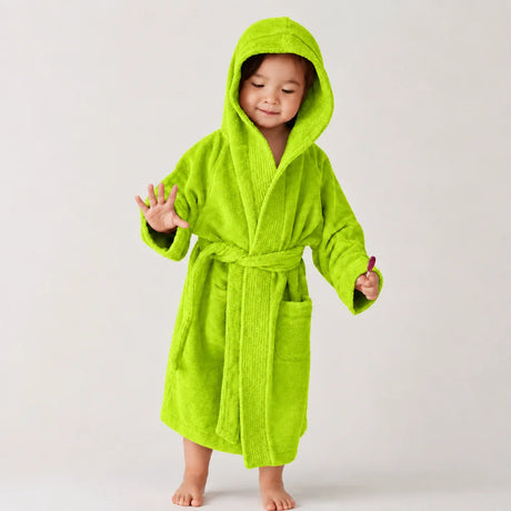 BYFT Daffodil Kids Hooded Bathrobe Luxury Cotton Soft, Absorbent, Quick-Dry
