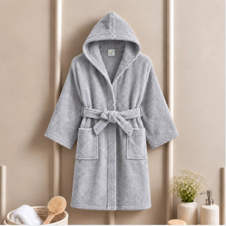 BYFT Daffodil Kids Hooded Bathrobe Luxury Cotton Soft, Absorbent, Quick-Dry