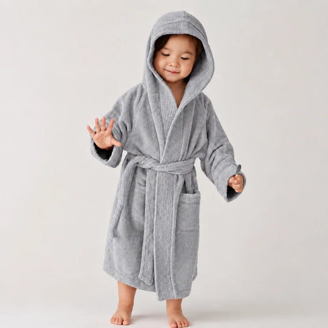 BYFT Daffodil Kids Hooded Bathrobe Luxury Cotton Soft, Absorbent, Quick-Dry