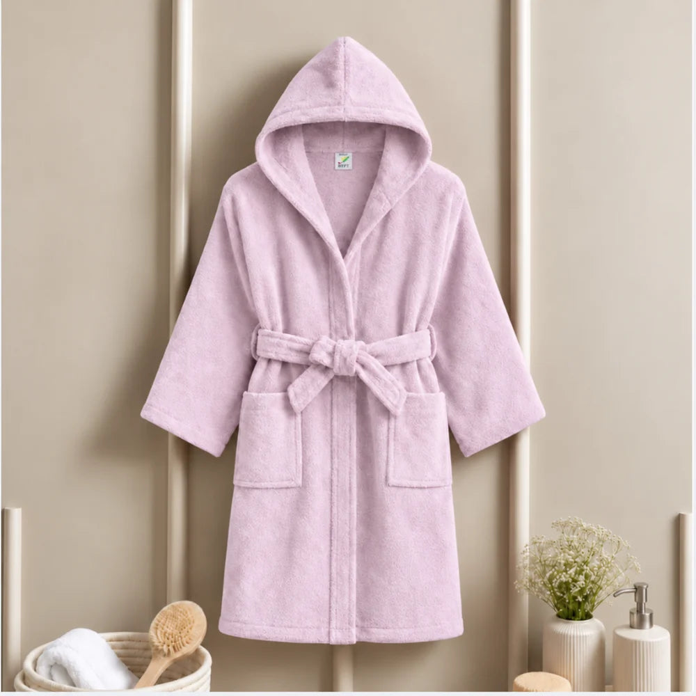 BYFT Daffodil Kids Hooded Bathrobe Luxury Cotton Soft, Absorbent, Quick-Dry