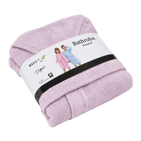 BYFT Daffodil Kids Hooded Bathrobe Luxury Cotton Soft, Absorbent, Quick-Dry