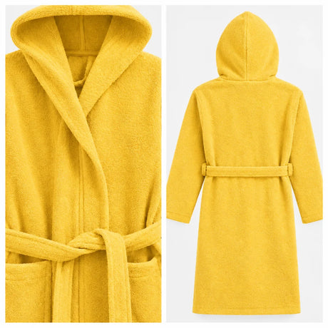 BYFT Daffodil Kids Hooded Bathrobe Luxury Cotton Soft, Absorbent, Quick-Dry