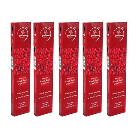 BYFT021279 D Viswa POOJA ESSENTIALS ROYAL ROSE AGARBATTI 9 INCH 12 PC Set of 5 A.webp
