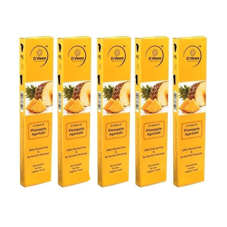 BYFT021282 D Viswa POOJA ESSENTIALS PINEAPPLE AGARBATTI 9 INCH 12 PC Set of 5 A.webp