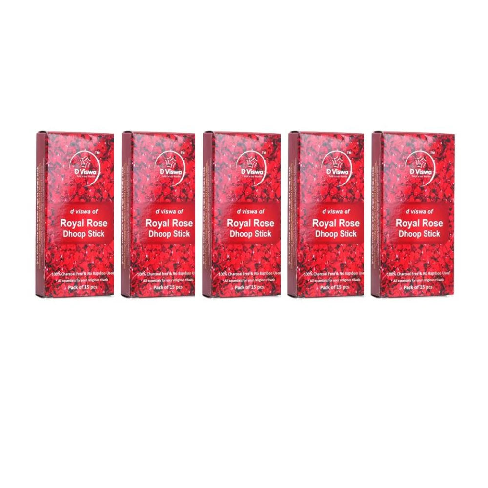 BYFT021284 D Viswa POOJA ESSENTIALS ROYAL ROSE DHOOP BATTI 3.5 INCH 15 PC Set of 5 C.webp