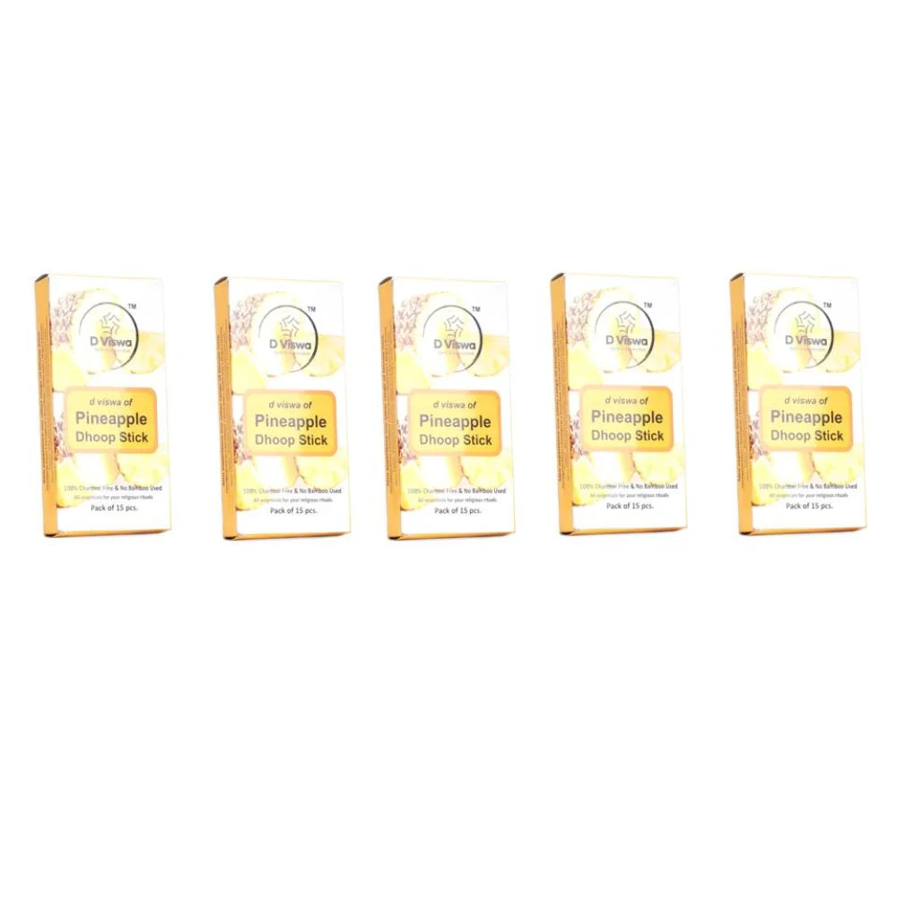BYFT021285 D Viswa POOJA ESSENTIALS PINEAPPLE DHOOP BATTI 3.5 INCH 15 PC Set of 5 C.webp,