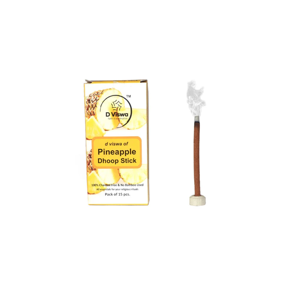 BYFT021285 D Viswa POOJA ESSENTIALS PINEAPPLE DHOOP BATTI 3.5 INCH 15 PC Set of 5.webp