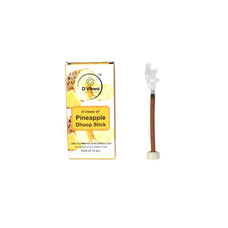 BYFT021285 D Viswa POOJA ESSENTIALS PINEAPPLE DHOOP BATTI 3.5 INCH 15 PC Set of 5.webp
