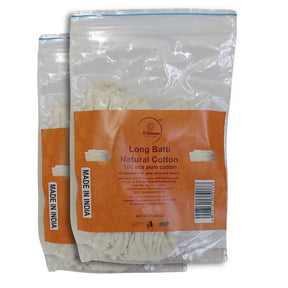 BYFT021286 D Viswa POOJA ESSENTIALS LONG BATTI NATURAL COTTON 100 PCS Set of 2