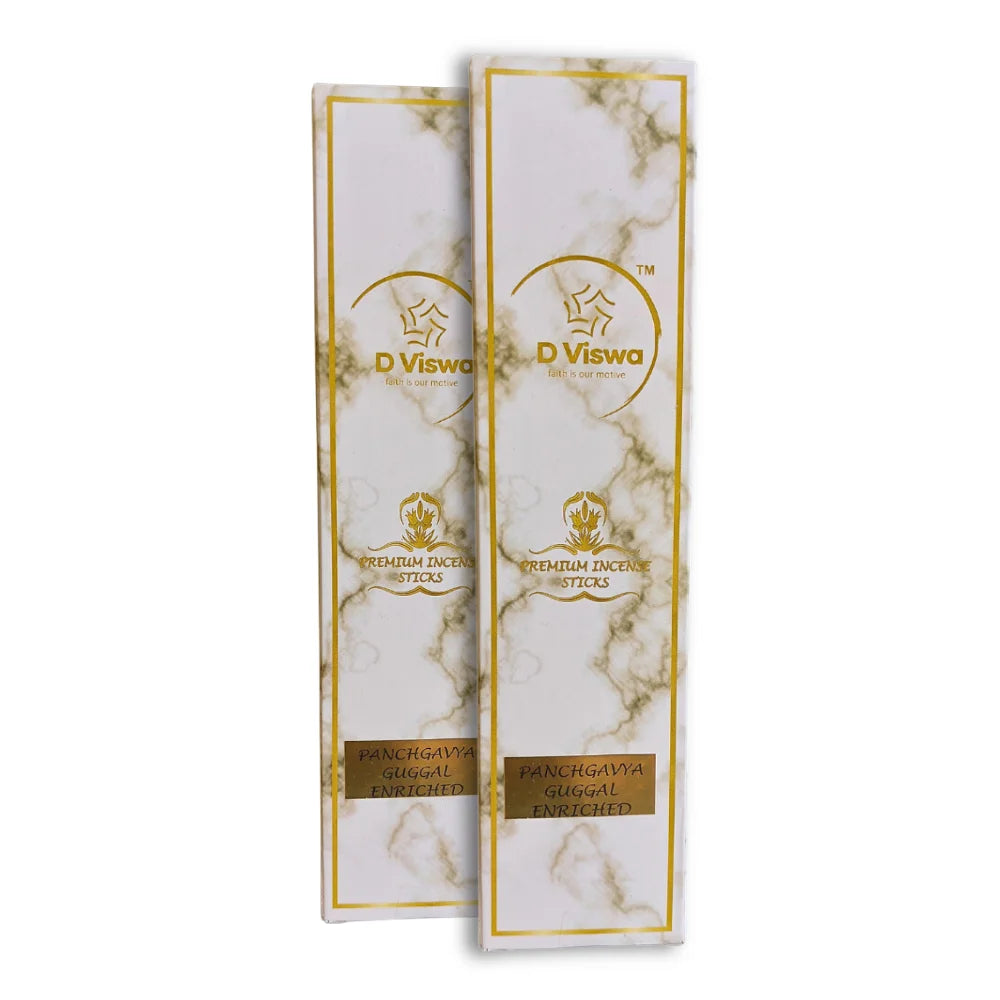 BYFT021293 D Viswa POOJA ESSENTIALS PANCHGAVYA GUGGAL ENRICHED PREMIUM AGARBATTI 30 PIECES Set of 2.webp