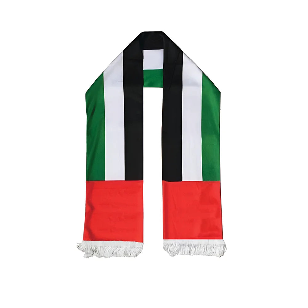 BYFT022692 BYFT UAE Flag Satin Scarf 17 x 135 Cm SC 05 Set of 01.webp