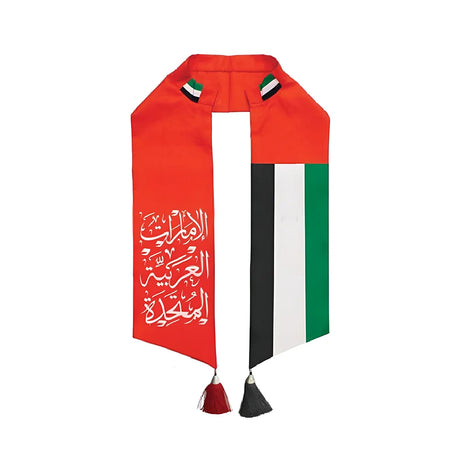 BYFT022693 BYFT UAE Flag Satin Scarf 17 x 135 Cm SC 08 Set of 01.webp