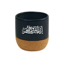 BYFT022729 BYFT Black Ceramic Cup with Cork Base 72 x 70 mm 6 oz Set of 01