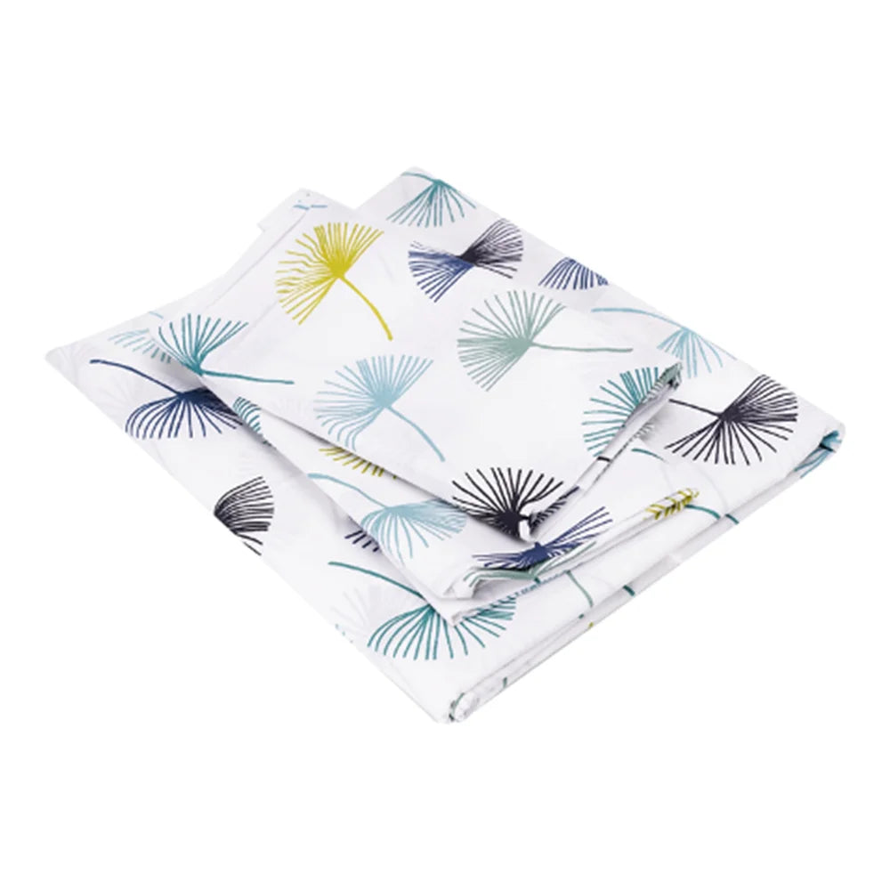 BYFT023567 Home Tex Design King Flat Sheet 240 x 260 Cm 2 Pillow Cover 50 x 80 Cm Printed Plamete 100 Cotton Set of 3.webp