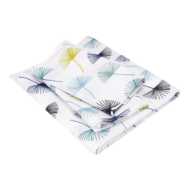 BYFT023567 Home Tex Design King Flat Sheet 240 x 260 Cm 2 Pillow Cover 50 x 80 Cm Printed Plamete 100 Cotton Set of 3.webp