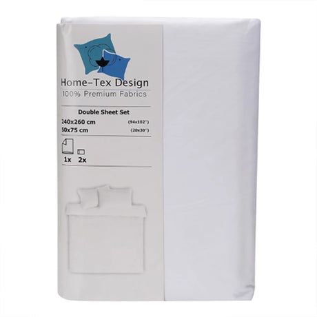BYFT023579 Home Tex Design King Flat Sheet 240 x 260 Cm 2 Pillow Cover 50 x 75 Cm White 100 Cotton Set of 3 A.webp