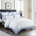 BYFT023581 Home Tex Design Flat Sheet 230 x 260 Cm 1 Fitted Sheet 160 x 200 Cm Pillow Cover 50 x 80 Cm 250 Tc Blue Satin Waves 100 Cotton Set of 4.webp