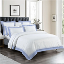BYFT023581 Home Tex Design Flat Sheet 230 x 260 Cm 1 Fitted Sheet 160 x 200 Cm Pillow Cover 50 x 80 Cm 250 Tc Blue Satin Waves 100 Cotton Set of 4