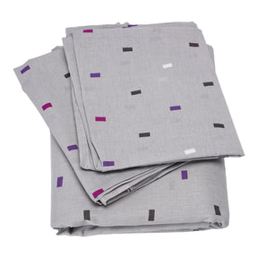 BYFT023582 Home Tex Design King Flat Sheet 240 x 260 Cm 2 Pillow Cover 50 x 80 Cm Ardoises ET Amethystes 100 Cotton Set of 3