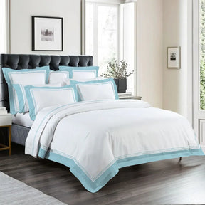 BYFT023585 Home Tex Design King Duvet Cover 230 x 240 Cm 2 Pillow Cover 50 x 75 Cm Aqua Button Closure 100 Combed Cotton Percale Set of 3