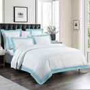 BYFT023591 Home Tex Design Flat Sheet 230 x 260 Cm 1 Fitted Sheet 160 x 200 Cm Pillow Cover 50 x 80 Cm 250 Tc Aqua Satin Waves 100 Cotton Set of 4