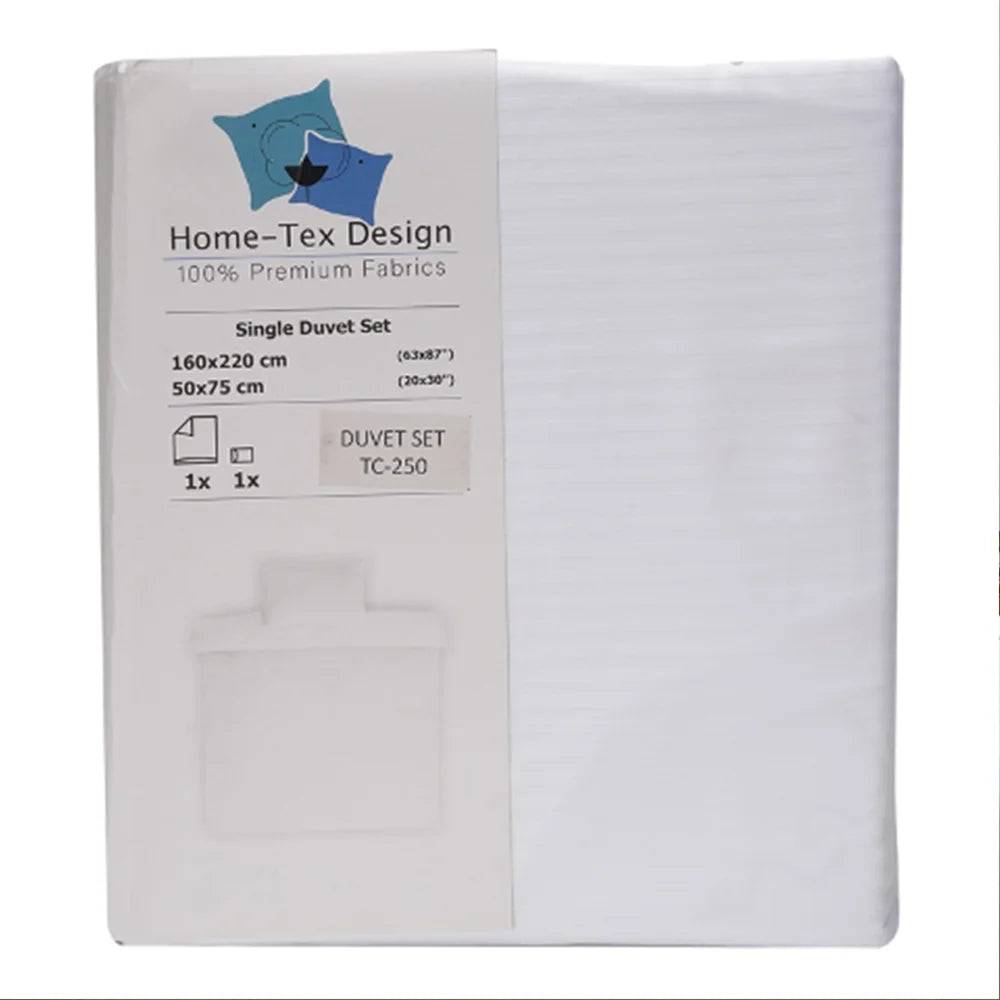 BYFT023594 Home Tex Design King Duvet Cover 240 x 200 Cm 2 Pillow Cover 50 x 75 Cm White Stripes Optical 100 Cotton Set of 3 A.webp