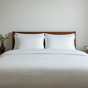 BYFT023594 Home Tex Design King Duvet Cover 240 x 200 Cm 2 Pillow Cover 50 x 75 Cm White Stripes Optical 100 Cotton Set of 3
