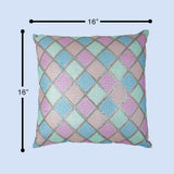 غطاء وسادة BYFT Orchard مقاس 16 × 16 بوصة (تصميم مربعات قطرية - كريمي) 40 × 40 سم غطاء وسادة مزخرف فاخر للأريكة والسرير وغرفة المعيشة - مجموعة من 02
