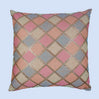 BYFT Orchard Cushion Cover 16 x 16 inch (Diagonal Checks Design - Peach) 40 x 40 cm Luxury Decorative Cushion Cover for Sofa, Bed & Living Room - Set of 02