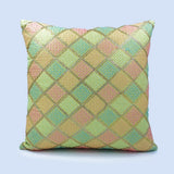 غطاء وسادة BYFT Orchard مقاس 16 × 16 بوصة (تصميم مربعات قطرية - أصفر) 40 × 40 سم غطاء وسادة مزخرف فاخر للأريكة والسرير وغرفة المعيشة - مجموعة من 02
