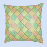 غطاء وسادة BYFT Orchard مقاس 16 × 16 بوصة (تصميم مربعات قطرية - أصفر) 40 × 40 سم غطاء وسادة مزخرف فاخر للأريكة والسرير وغرفة المعيشة - مجموعة من 02