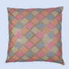 BYFT Orchard Cushion Cover 18 x 18 inch (Diagonal Checks Design - Peach) 45 x 45 cm Luxury Decorative Cushion Cover for Sofa, Bed & Living Room - Set of 02