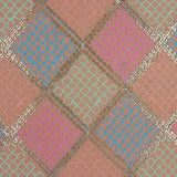 BYFT Orchard Cushion Cover 18 x 18 inch (Diagonal Checks Design - Peach) 45 x 45 cm Luxury Decorative Cushion Cover for Sofa, Bed & Living Room - Set of 02