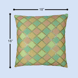 BYFT Orchard Cushion Cover 18 x 18 inch (Diagonal Checks Design - Yellow) 45 x 45 cm Luxury Decorative Cushion Cover for Sofa, Bed & Living Room - Set of 02