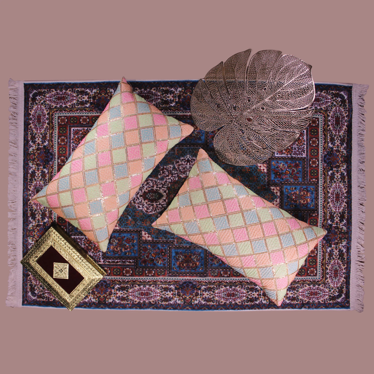 غطاء وسادة BYFT Orchard مقاس 12 × 20 بوصة (تصميم مربعات قطرية - كريمي) غطاء وسادة مزخرف فاخر للأريكة والسرير وغرفة المعيشة - مجموعة من قطعتين